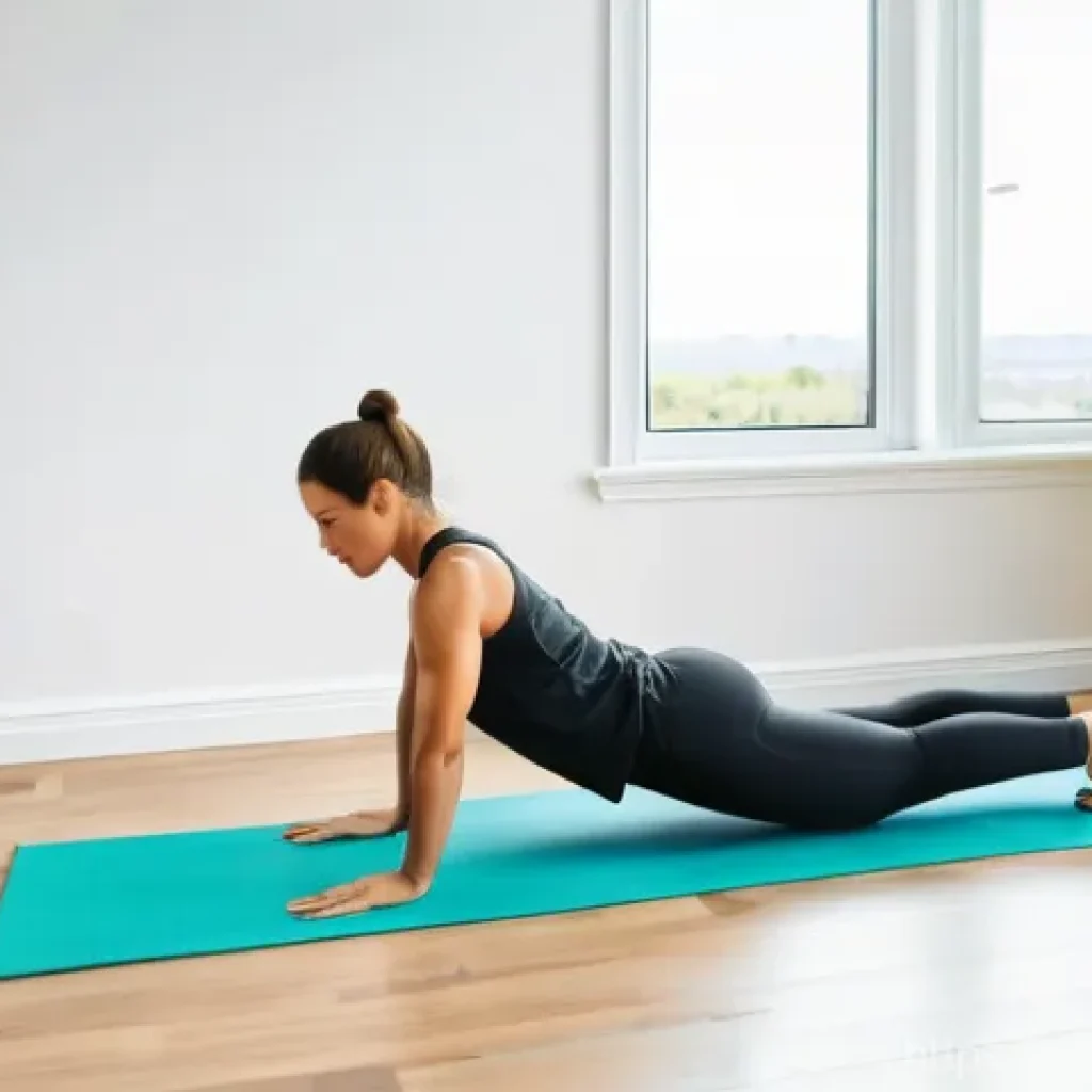 홈트 운동을 위한 기초적인 규칙 - **Prompt 1:** "A well-lit and tidy home workout space. A diverse young adult (20s-30s) is enthusiast...