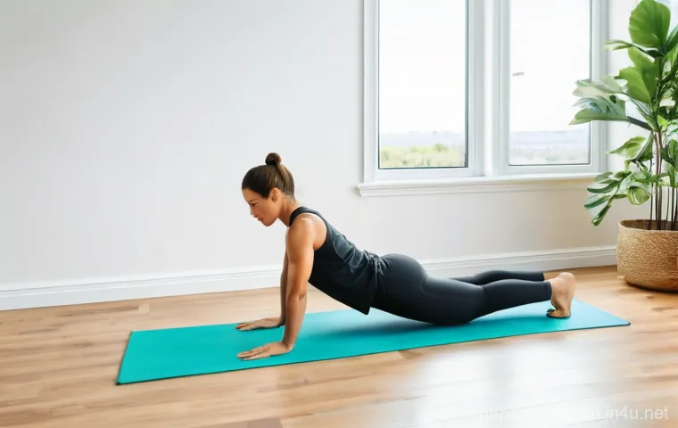 홈트 운동을 위한 기초적인 규칙 - **Prompt 1:** "A well-lit and tidy home workout space. A diverse young adult (20s-30s) is enthusiast...